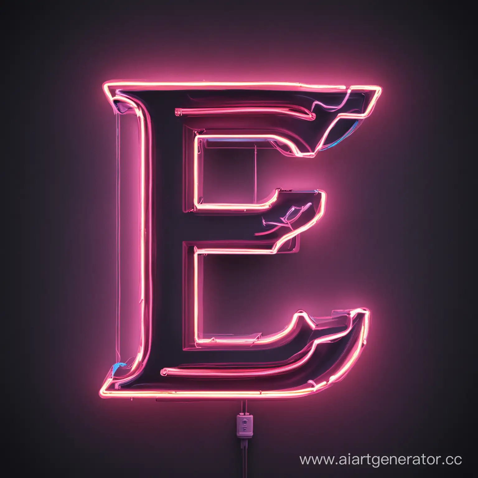 Neon-Style-Letter-E-with-Cross-Out-Effect