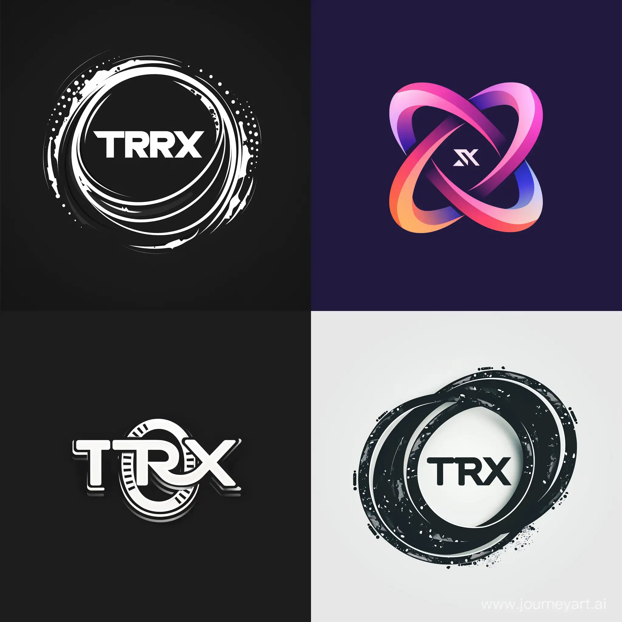 minimalistic and halftone logo of trx loops, high quality details, in vector style