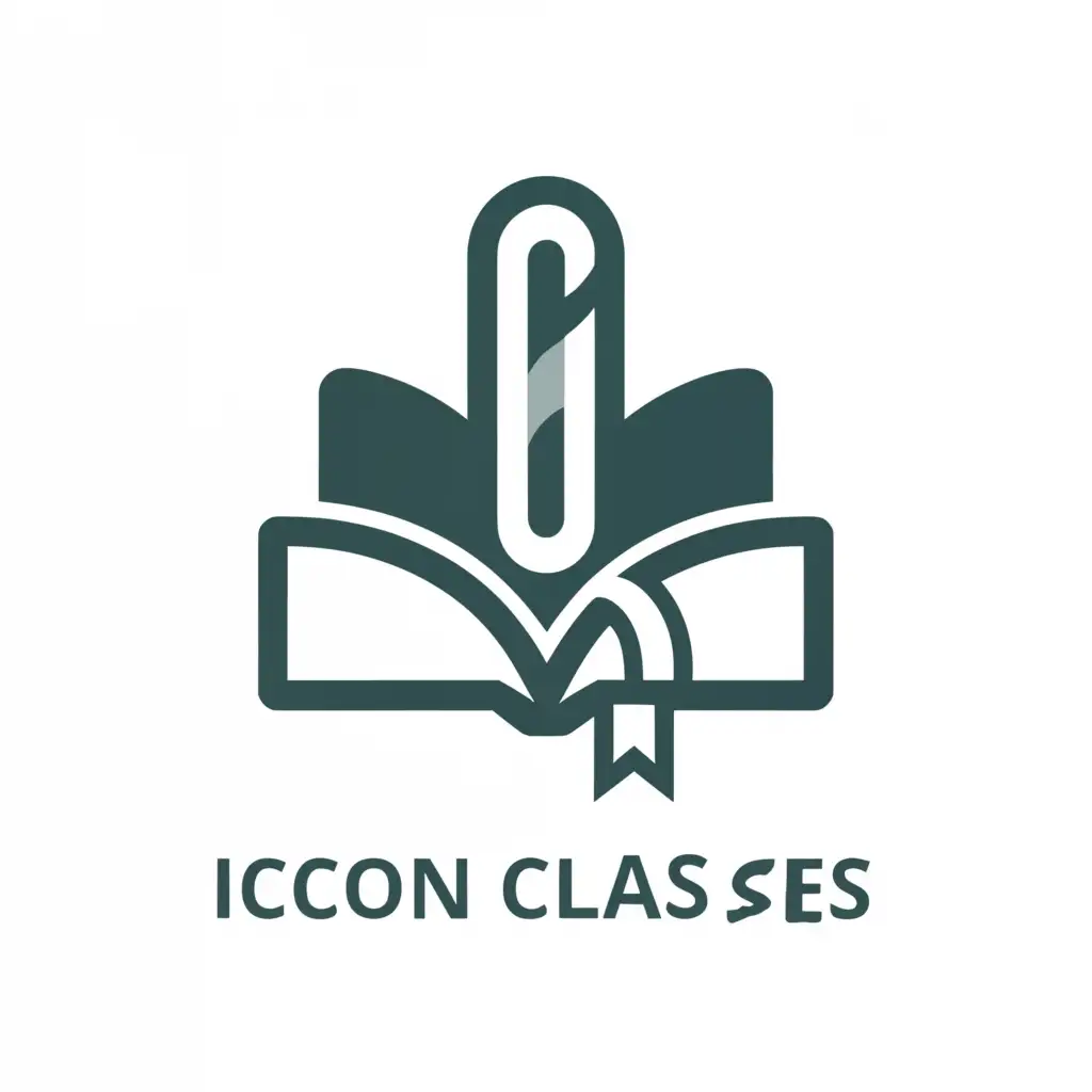 a logo design,with the text "ICON CLASSES", main symbol:BOOK,Moderate,be used in Education industry,clear background