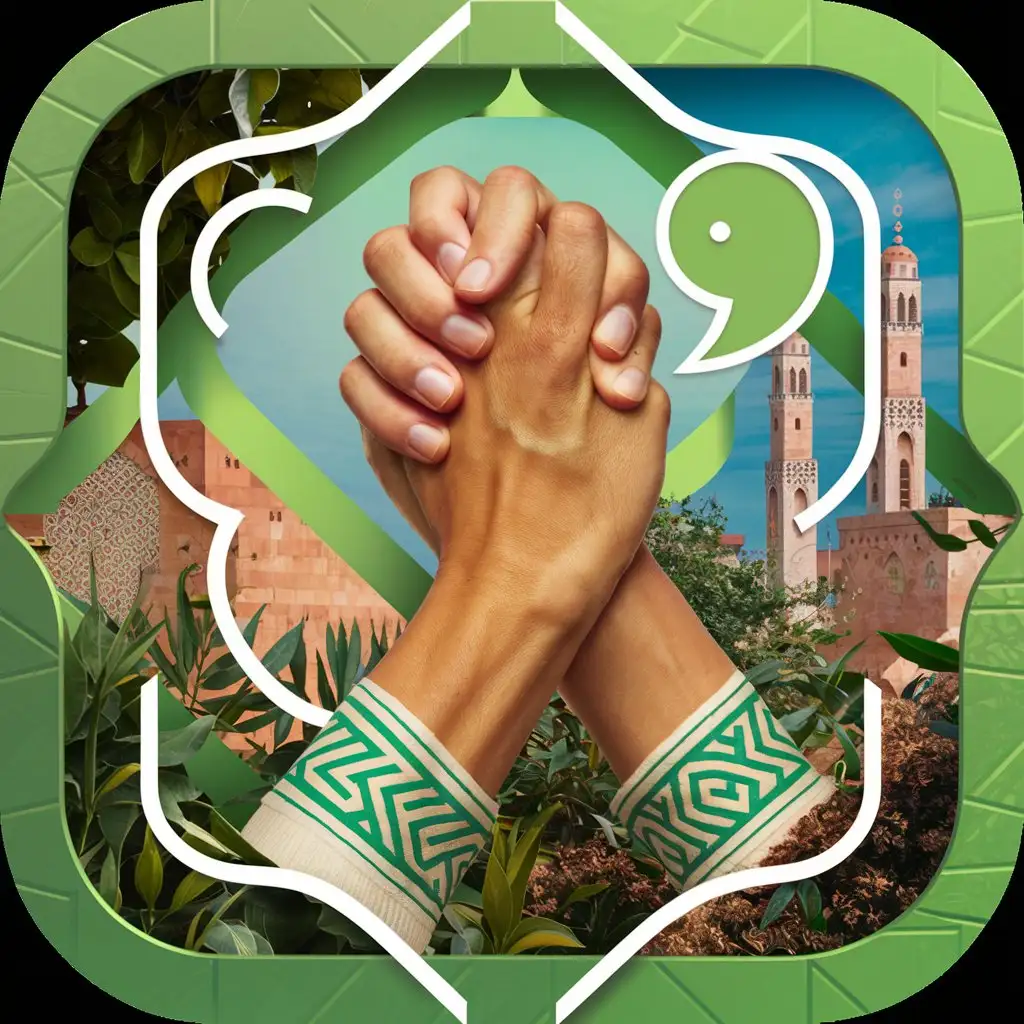 Community Sharing App Icon Vibrant Green Symbolizing Moroccan Unity