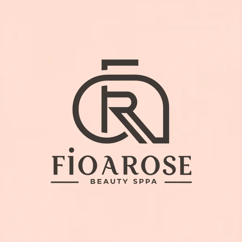 A logo design with brand name "Fiona Rose", main symbol: FR, minimalistic, be used in a beauty spa, clear background