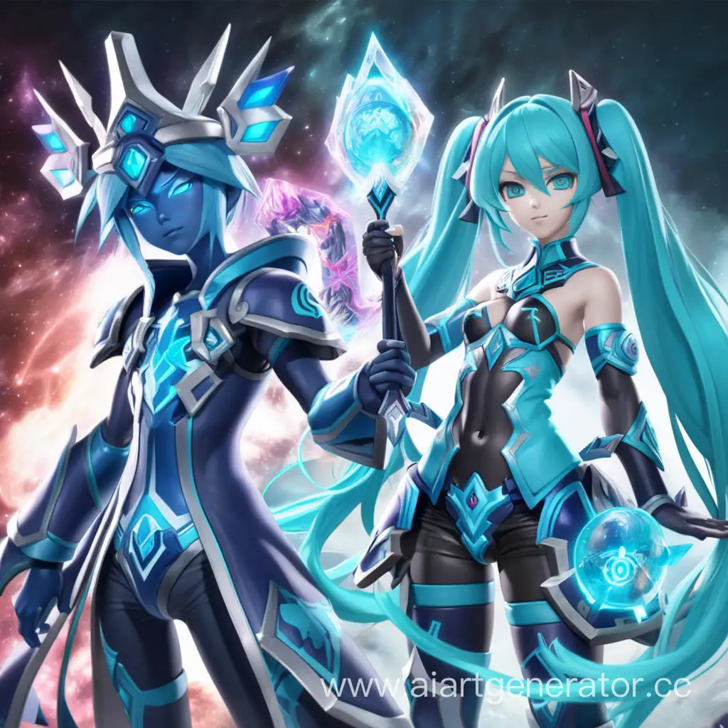 Anime-Character-Hatsune-Miku-Cosplaying-as-Dota-2s-Arc-Warden-with-Clone