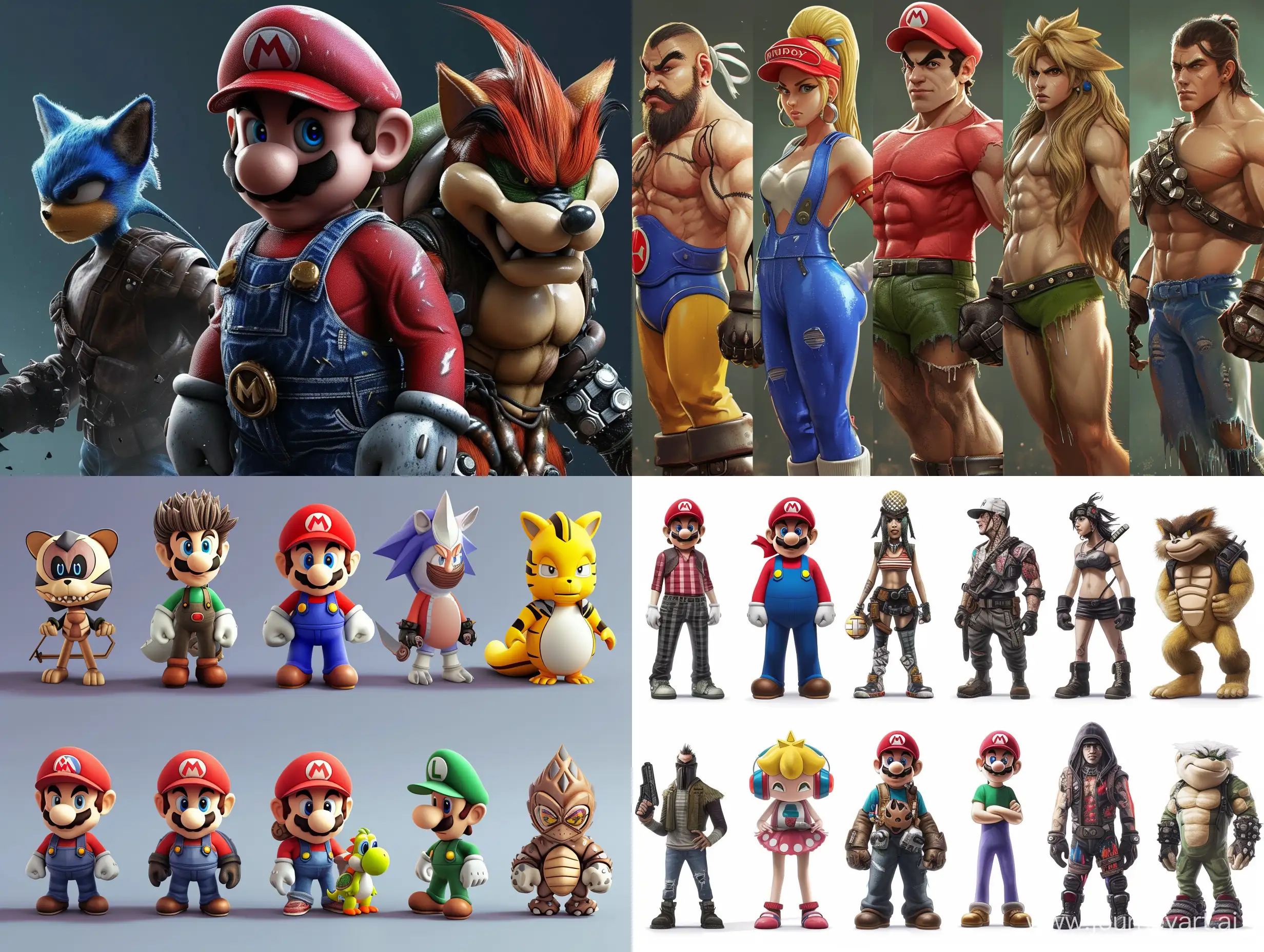 20 very detailed game characters by nintendo, sega and sony game consoles