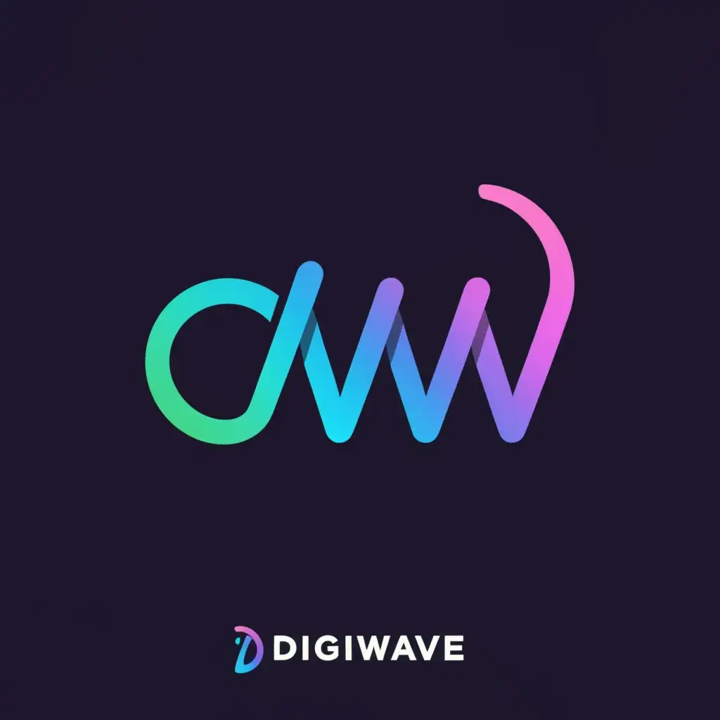 a logo design,with the text 'DigiWave', main symbol:D W,complex,be used in Entertainment industry,clear background