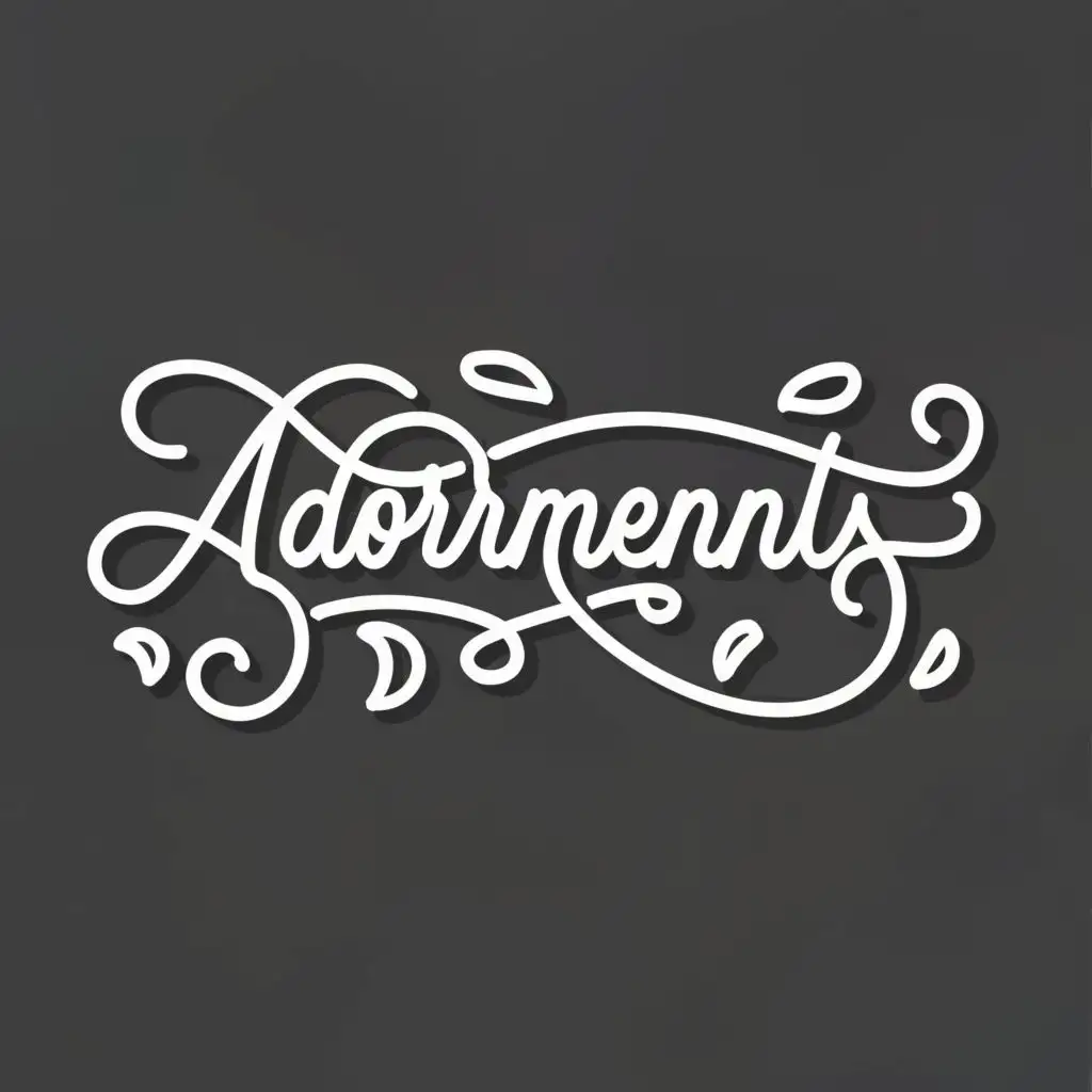 logo, Font, with the text "Adornments", typography