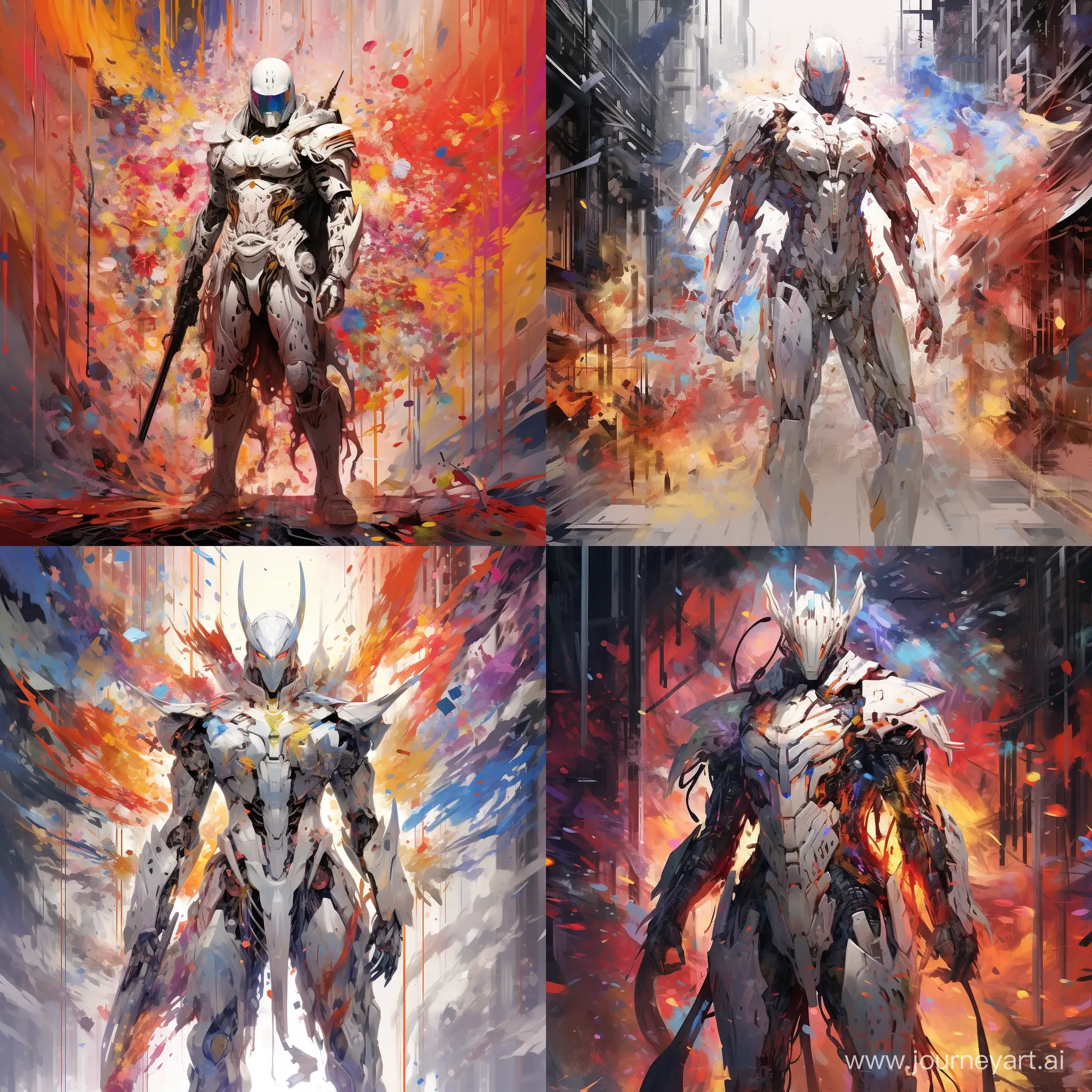 Futuristic-White-Knight-in-Cyberpunk-Explosion-of-Colors