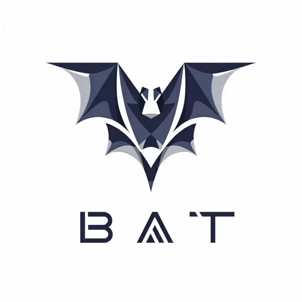 a logo design,with the text "BAT", main symbol:BAT, white bat,Moderate,be used in Internet industry,clear background