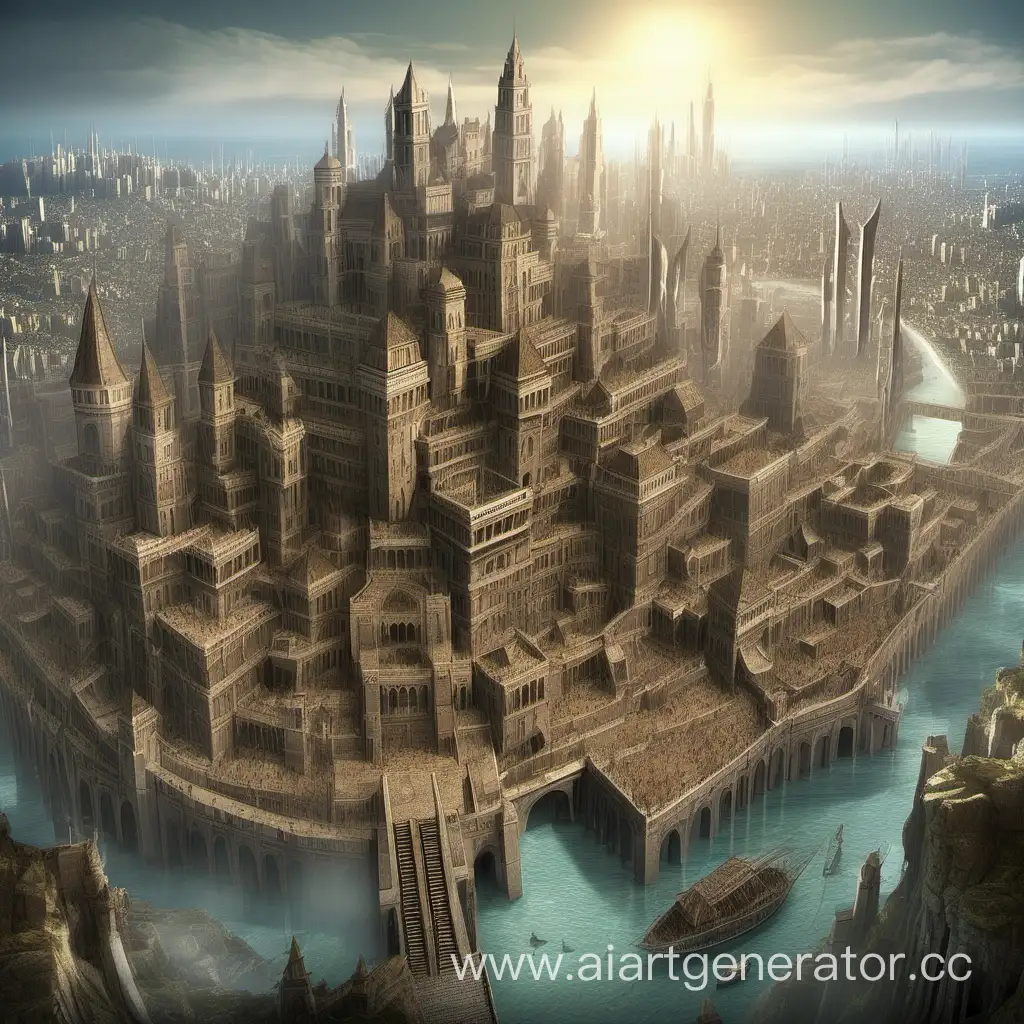 Giant fantasy city, fortress