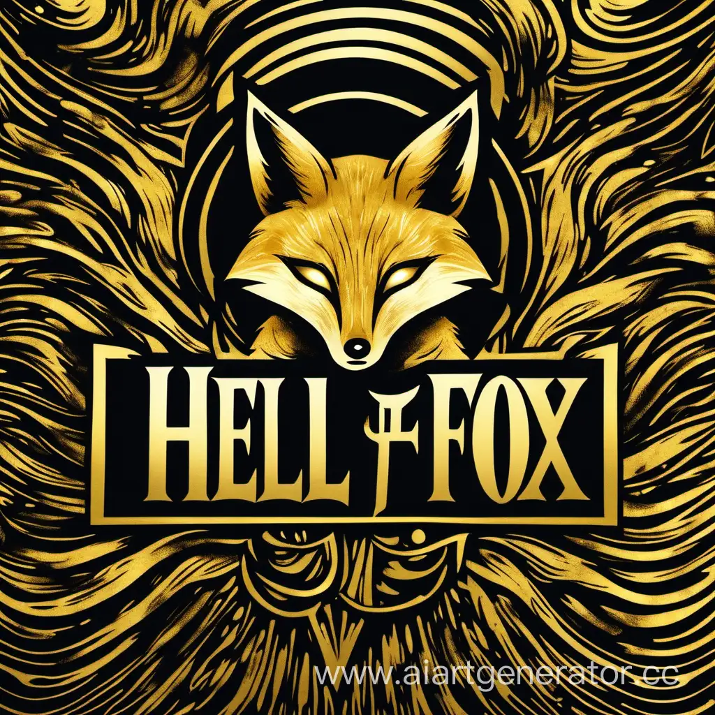 Лейбл HELL FOX золото черный