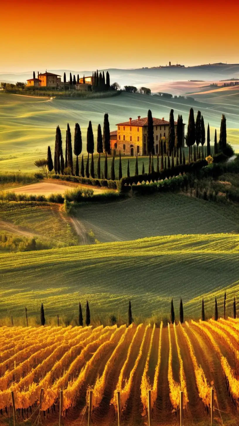 Sweeping Landscapes of Tuscany Italy Rolling Vineyards and Rustic Beauty