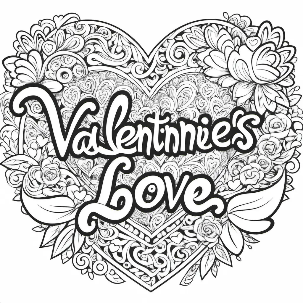 valentines to color with love