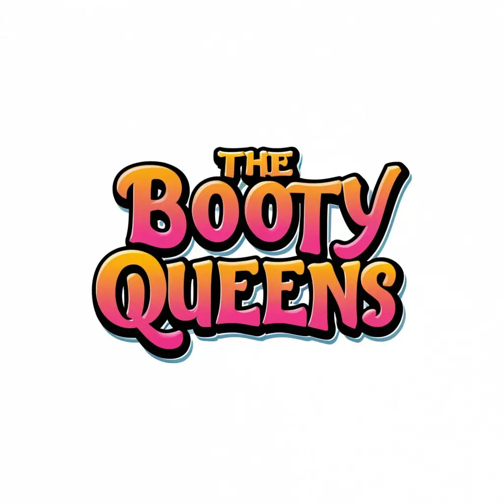a logo design,with the text "The Booty Queens", main symbol:Butt,Moderate,clear background
