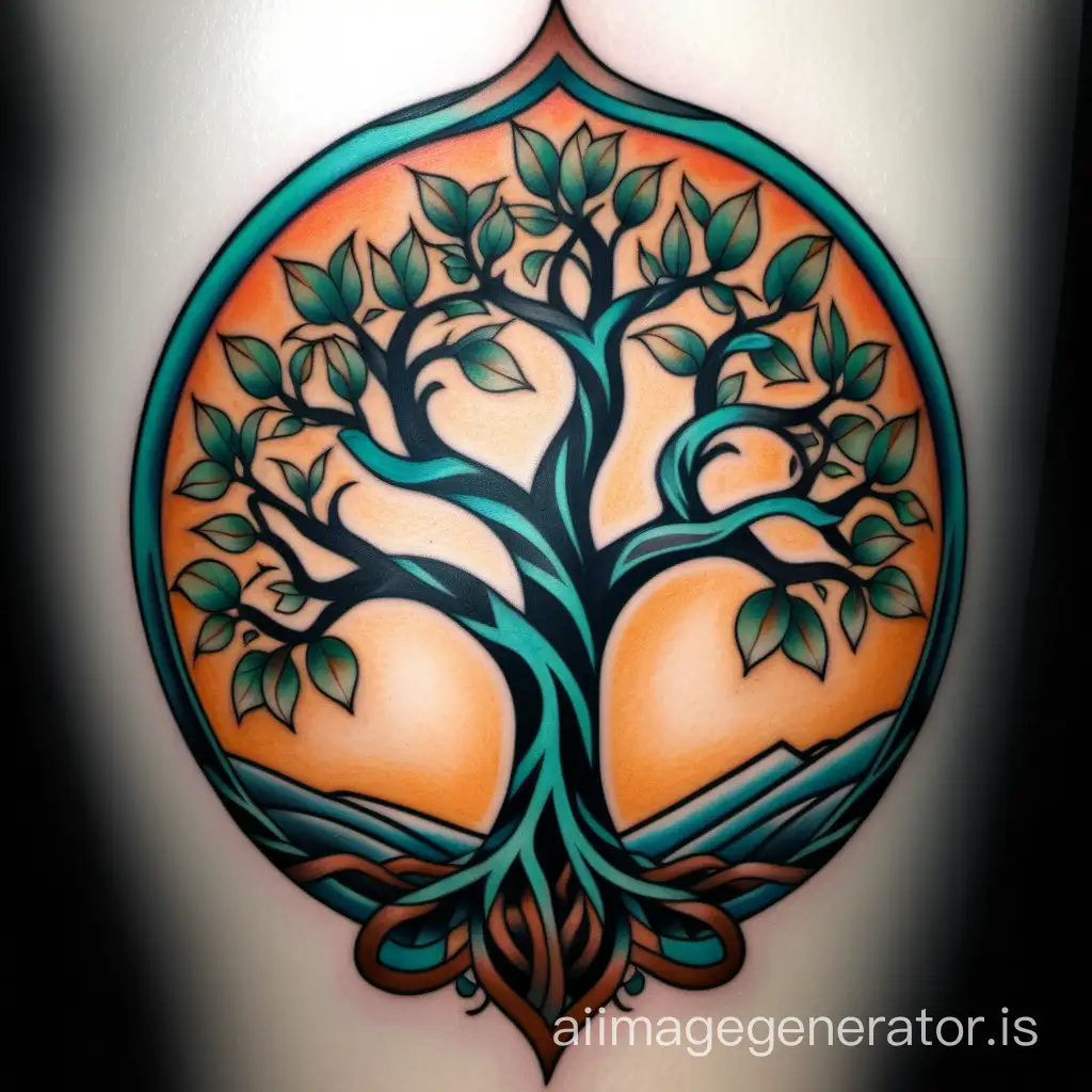 Manzanita-Tree-Neotraditional-Tattoo-in-Vibrant-Colors
