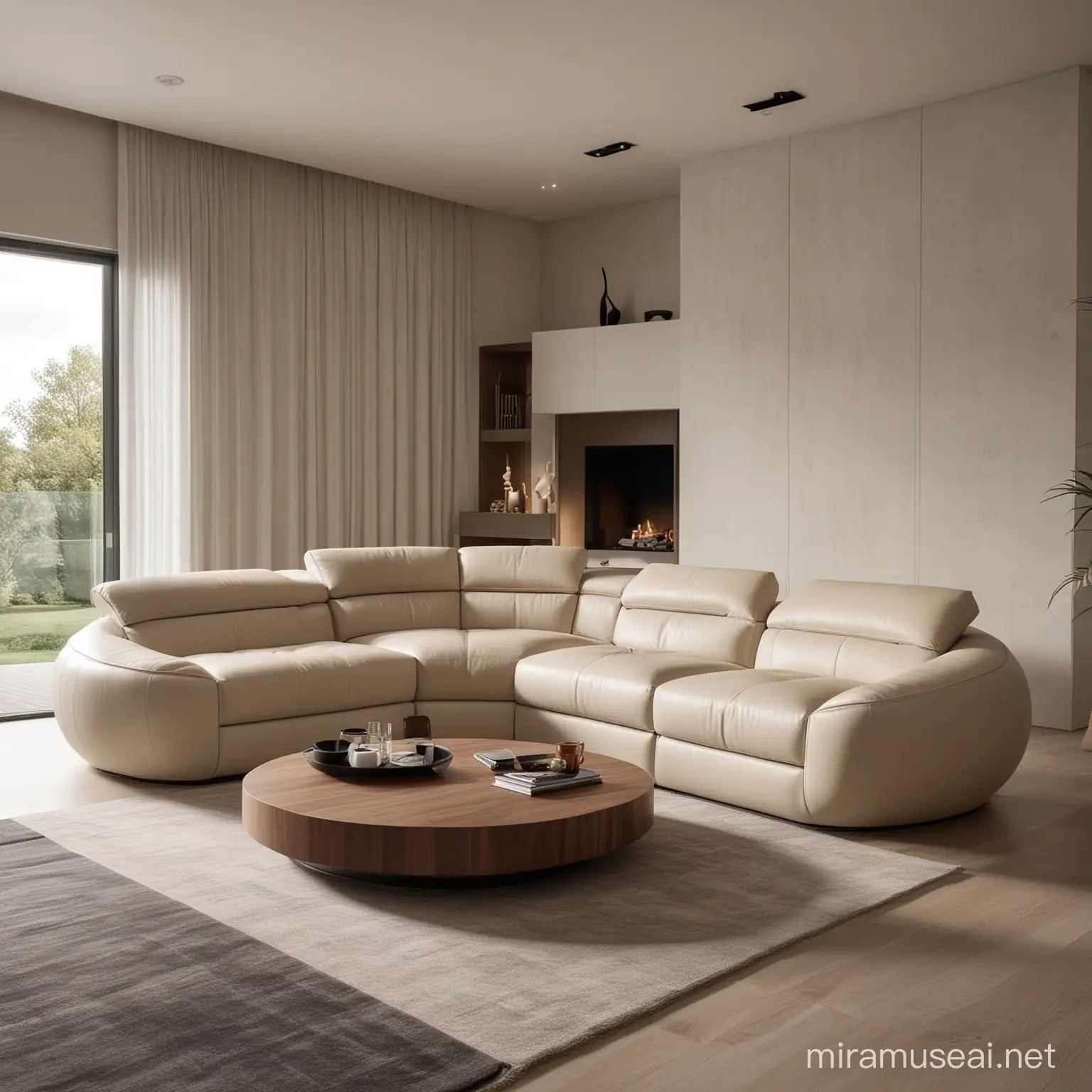 Modern Futuristic Living Room with Timeless Lines Luxury Sofa Design