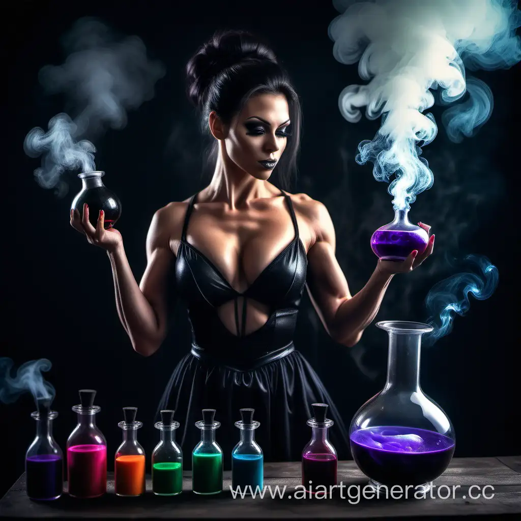 Enchanting-Witch-Bodybuilder-Crafting-Potion-in-Colorful-Mystical-Room