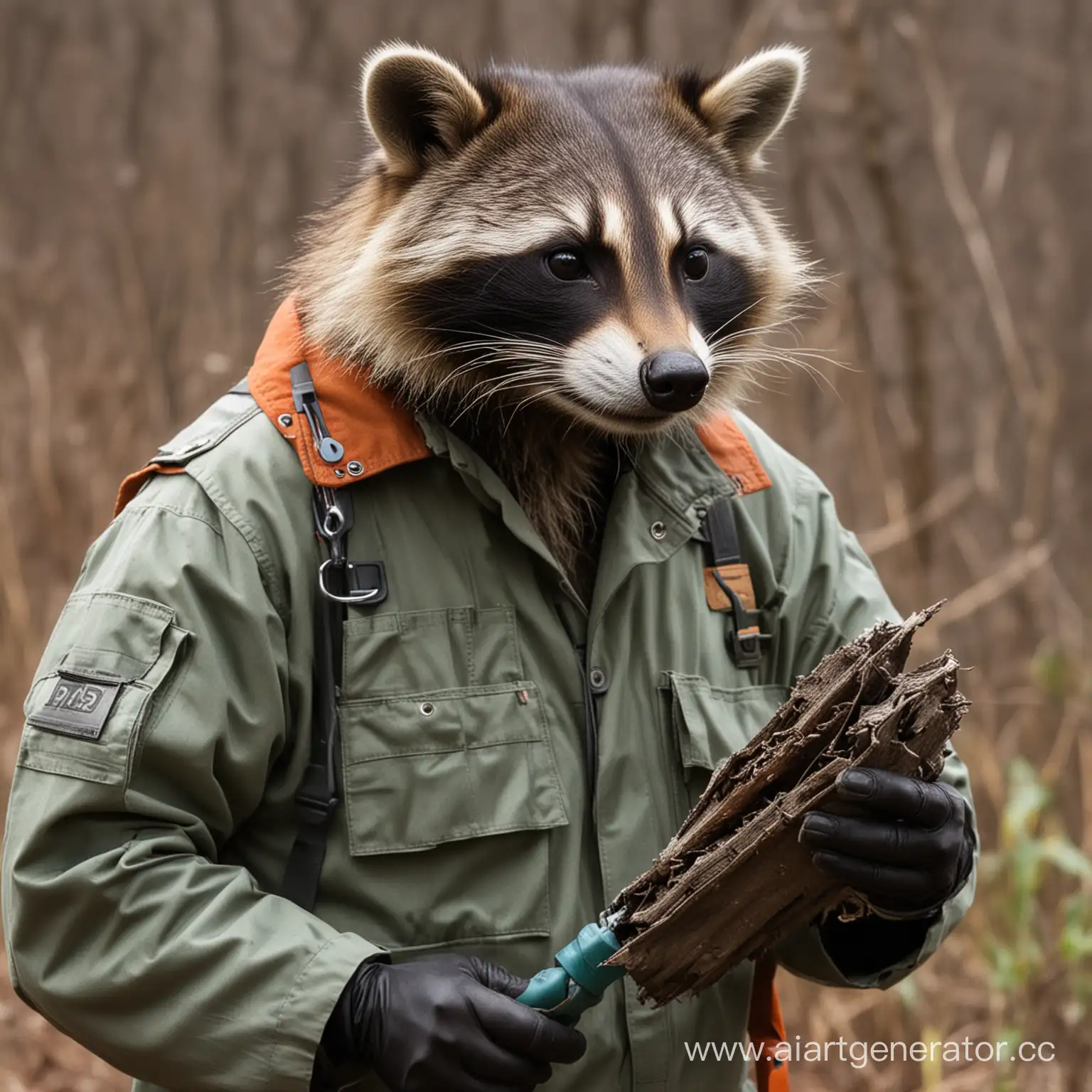 Cute-Raccoon-Suetologist-Examining-Bird-Feeder-Delicacies