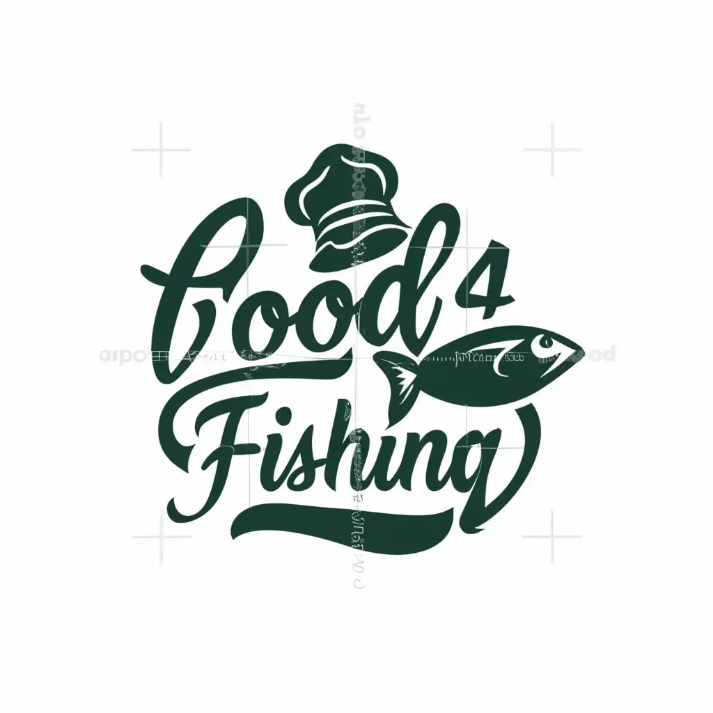 a logo design,with the text "Food 4 fishing", main symbol:Fish food,complex,be used in Restaurant industry,clear background