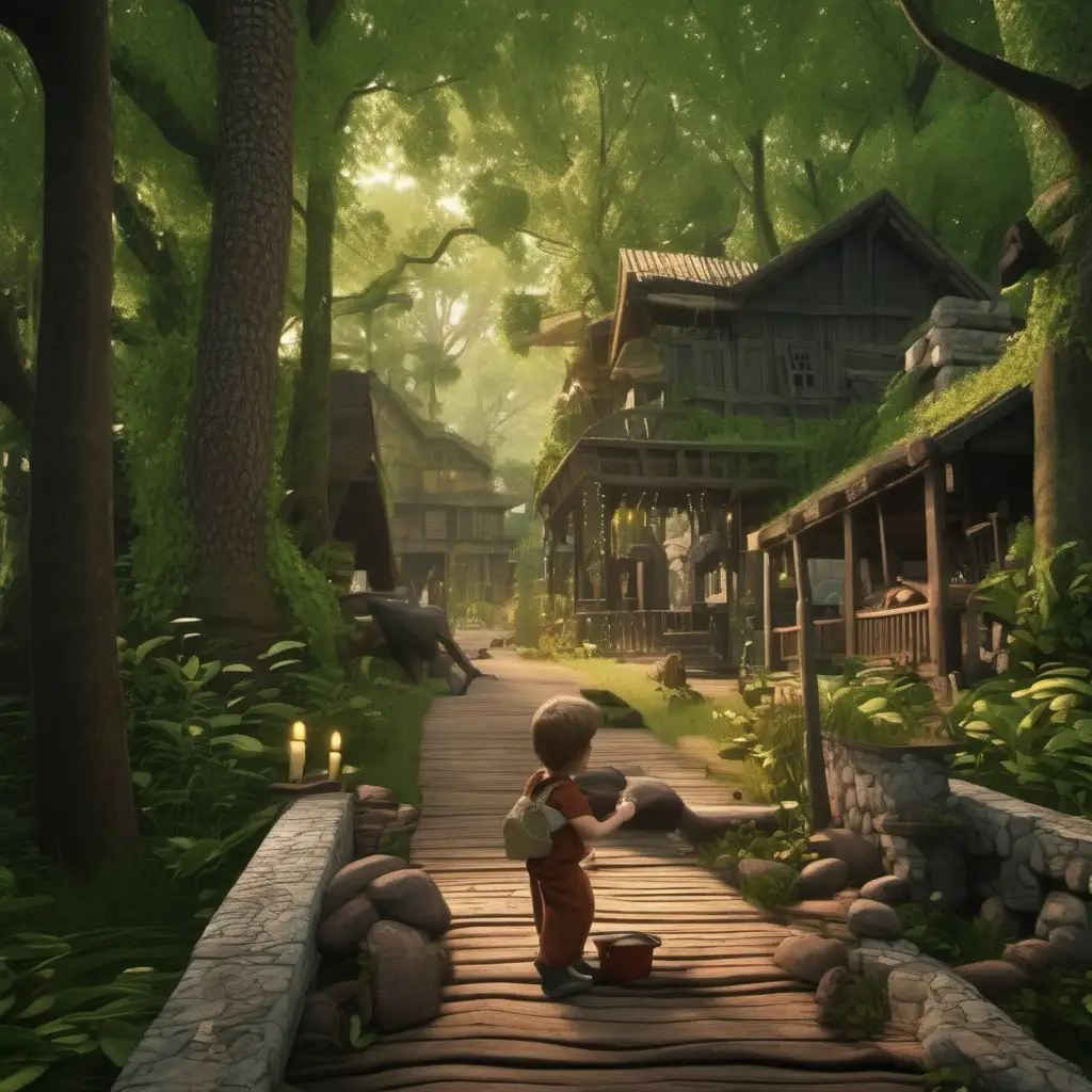 Enchanting Animated Scene with Vibrant Colors and Playful Characters