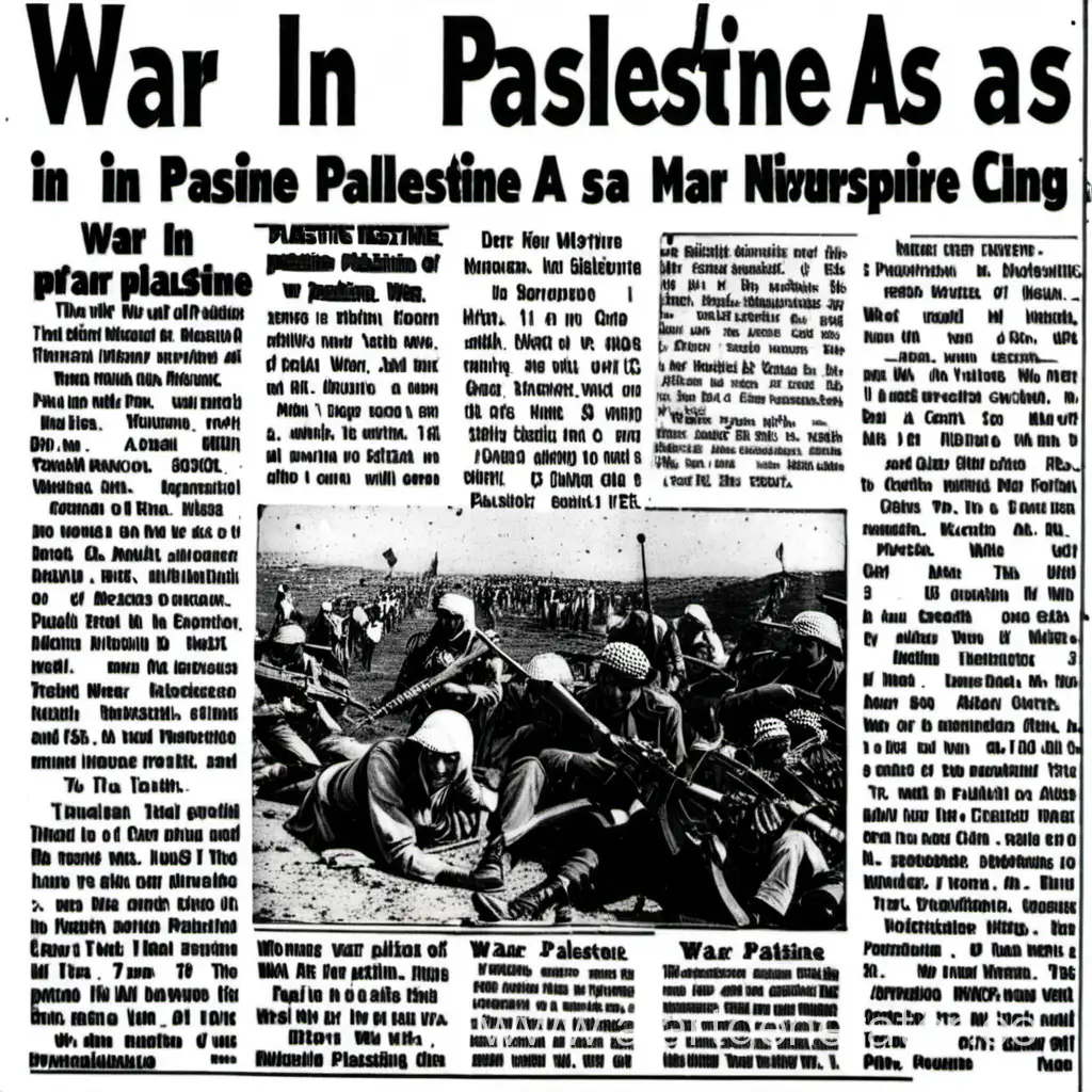 война в палестине в виде вырезки из газеты
