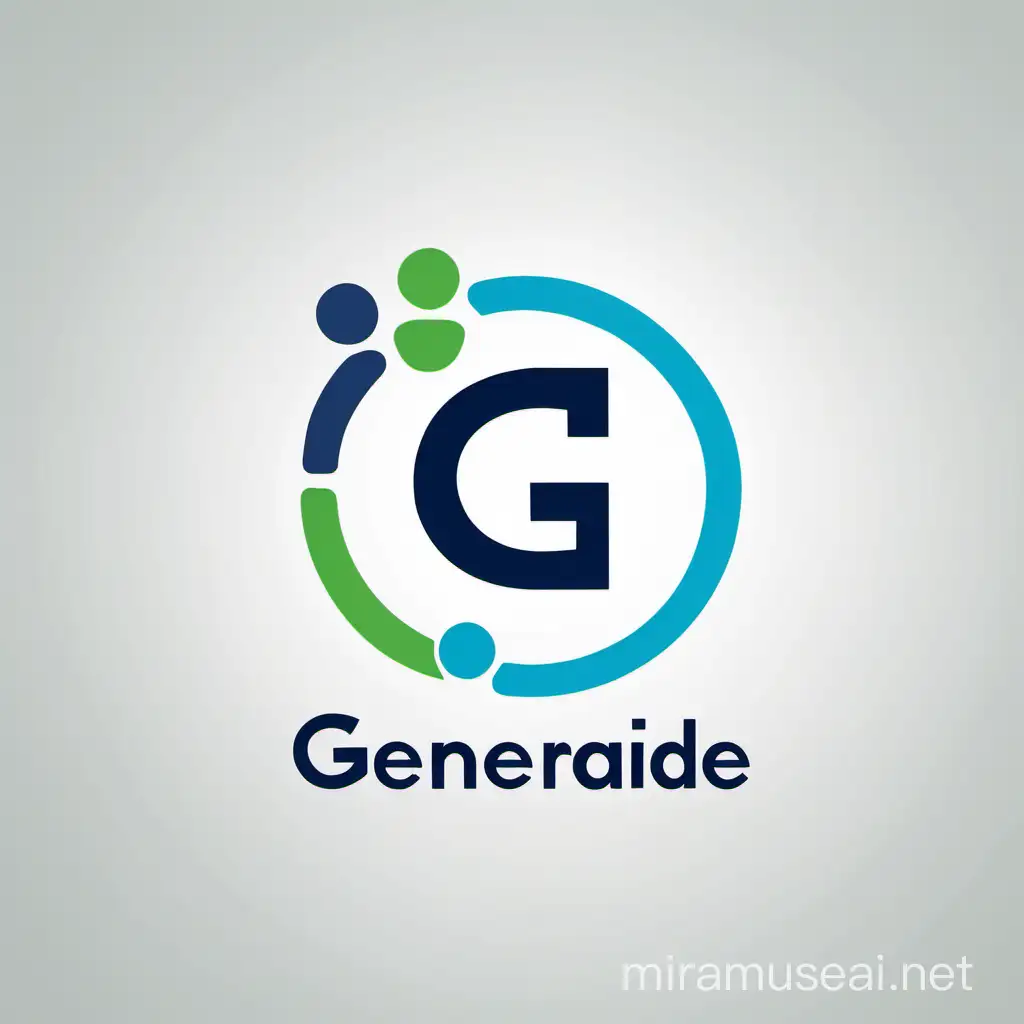 Fais un logo pour une entreprise qui met en contact des utilisateurs pour rendre et donner des services. Met la lettre "G" au milieu du logo et représente des personnes qui échange. Et écrit "generaide"