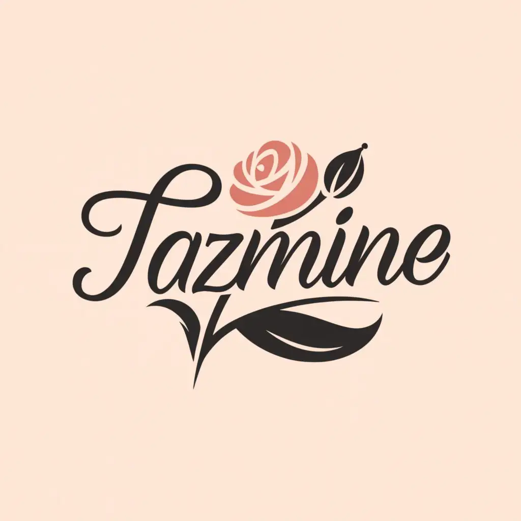 a logo design,with the text "Jazmine", main symbol:Rose,Moderate,be used in Nonprofit industry,clear background