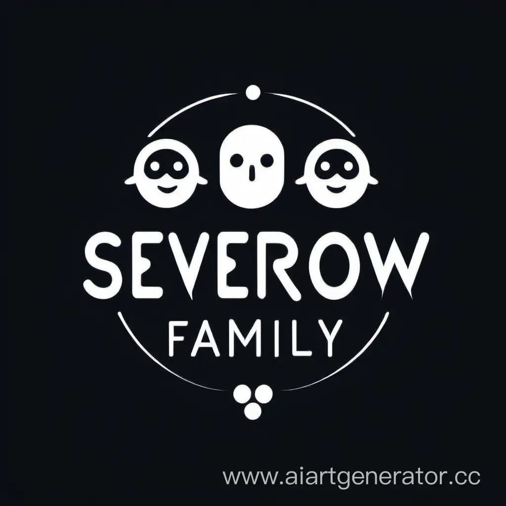  логотип для дискорд сервера с надписью Sewerow Family на черном фоне минимализм

