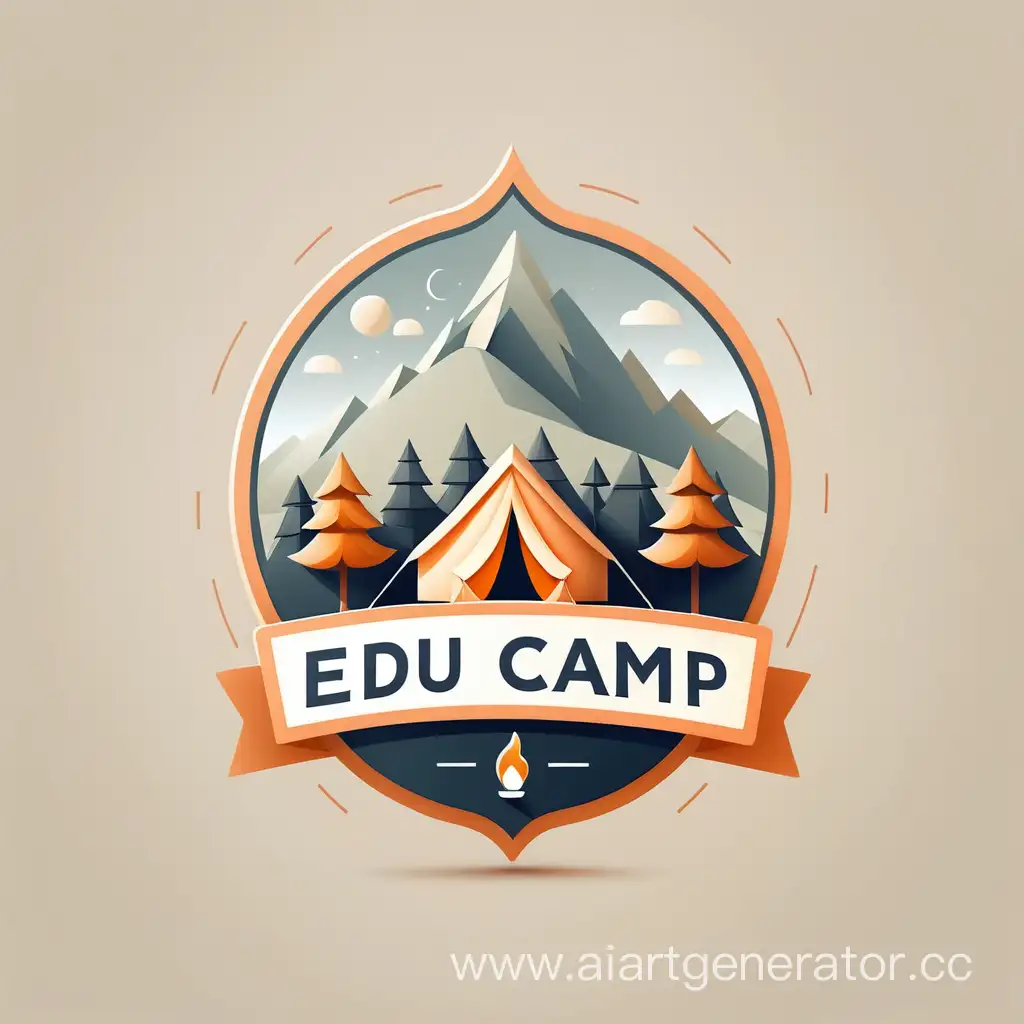 логотип для проекта "Edu Camp", светлые тона