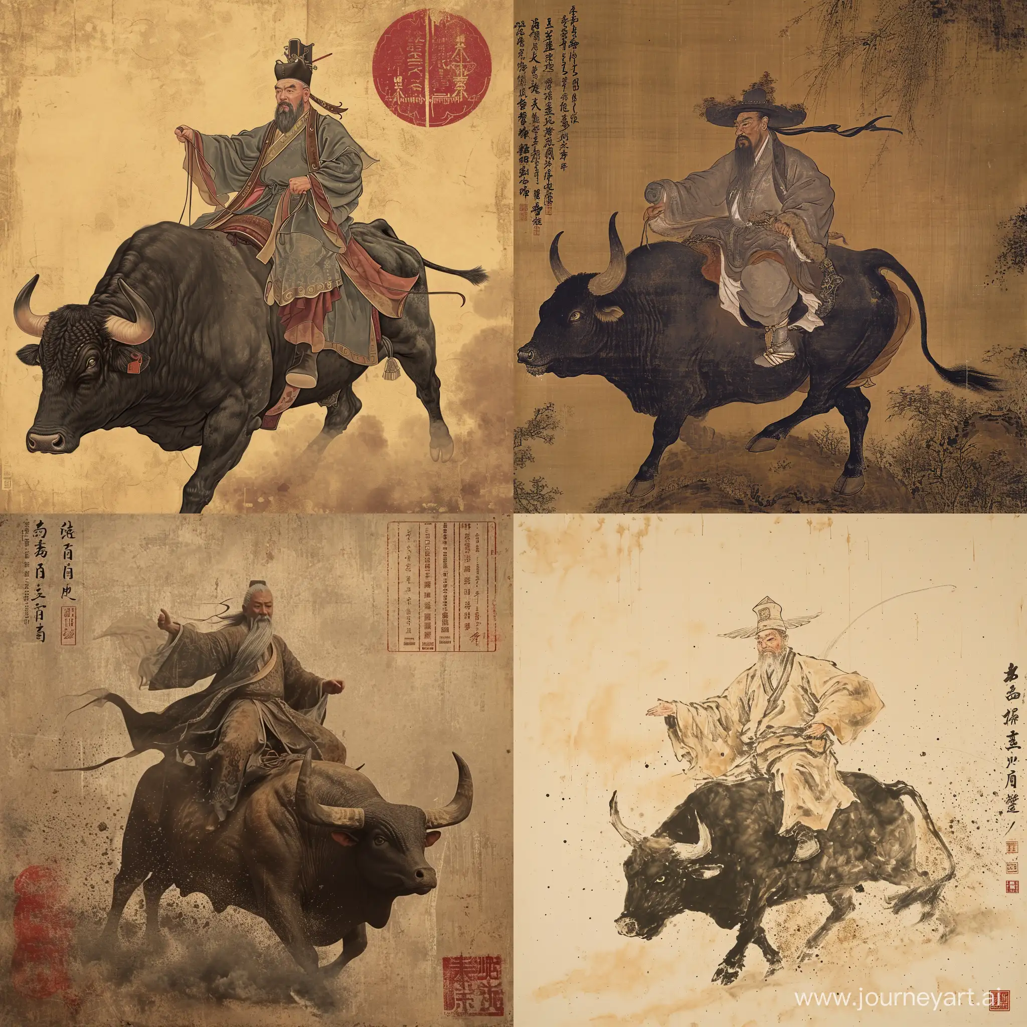 High-Lord-Laozi-Riding-a-Bull-Artwork