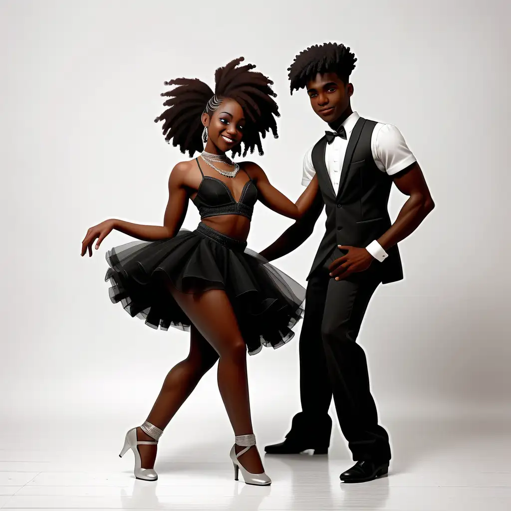Elegantly Dressed Black Couple Dancing at a Vibrant Party