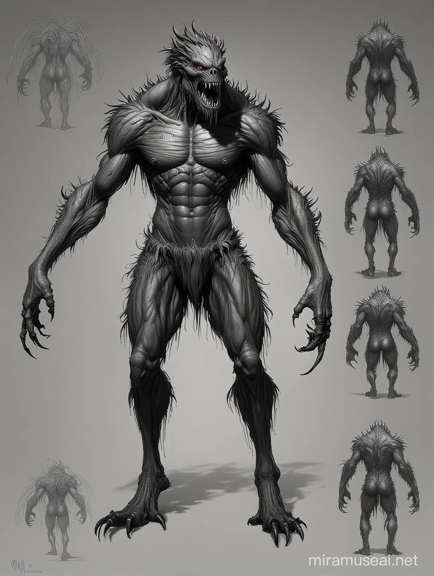 Fantasy Monster Concept Art Mystical Creature Emerging from Enchanted Forest