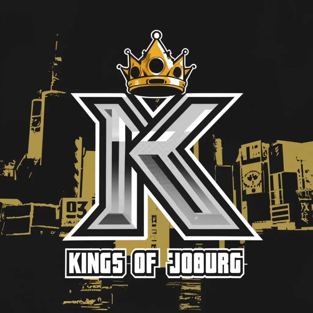a logo design,with the text "kings of joburg", main symbol:GTA,Moderate,be used in Entertainment industry,clear background