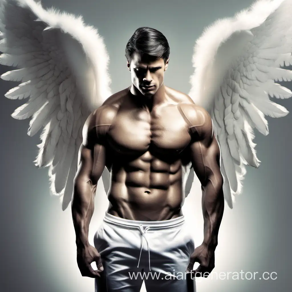 Muscular-Man-Transforming-into-an-Angelic-Figure-with-Divine-Grace