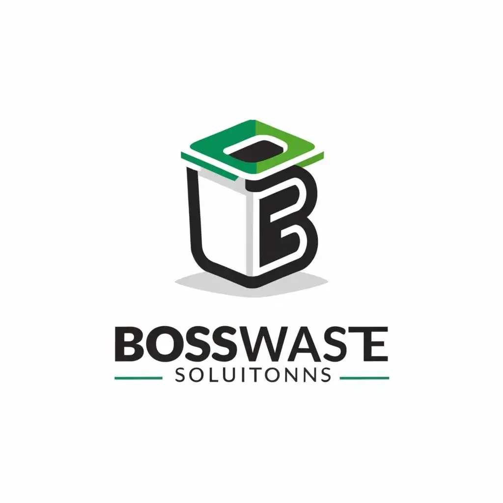 a logo design,with the text "Boss Waste Solutions", main symbol:Waste Solutions,Minimalistic,clear background