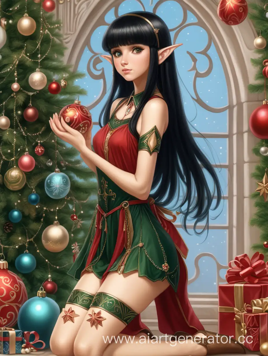 Enchanting-Elf-Girl-in-Ornate-Dress-with-Elaborate-Decorations