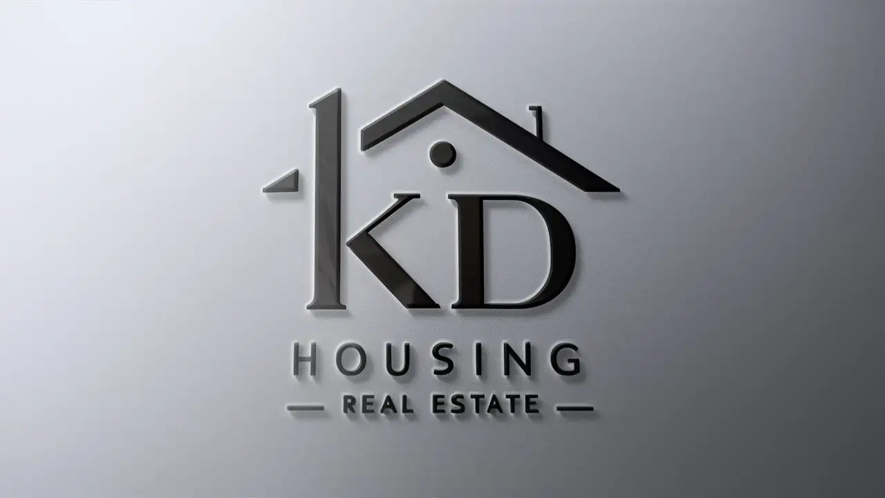 KD

Housing logo, soft black, representing real estate 
