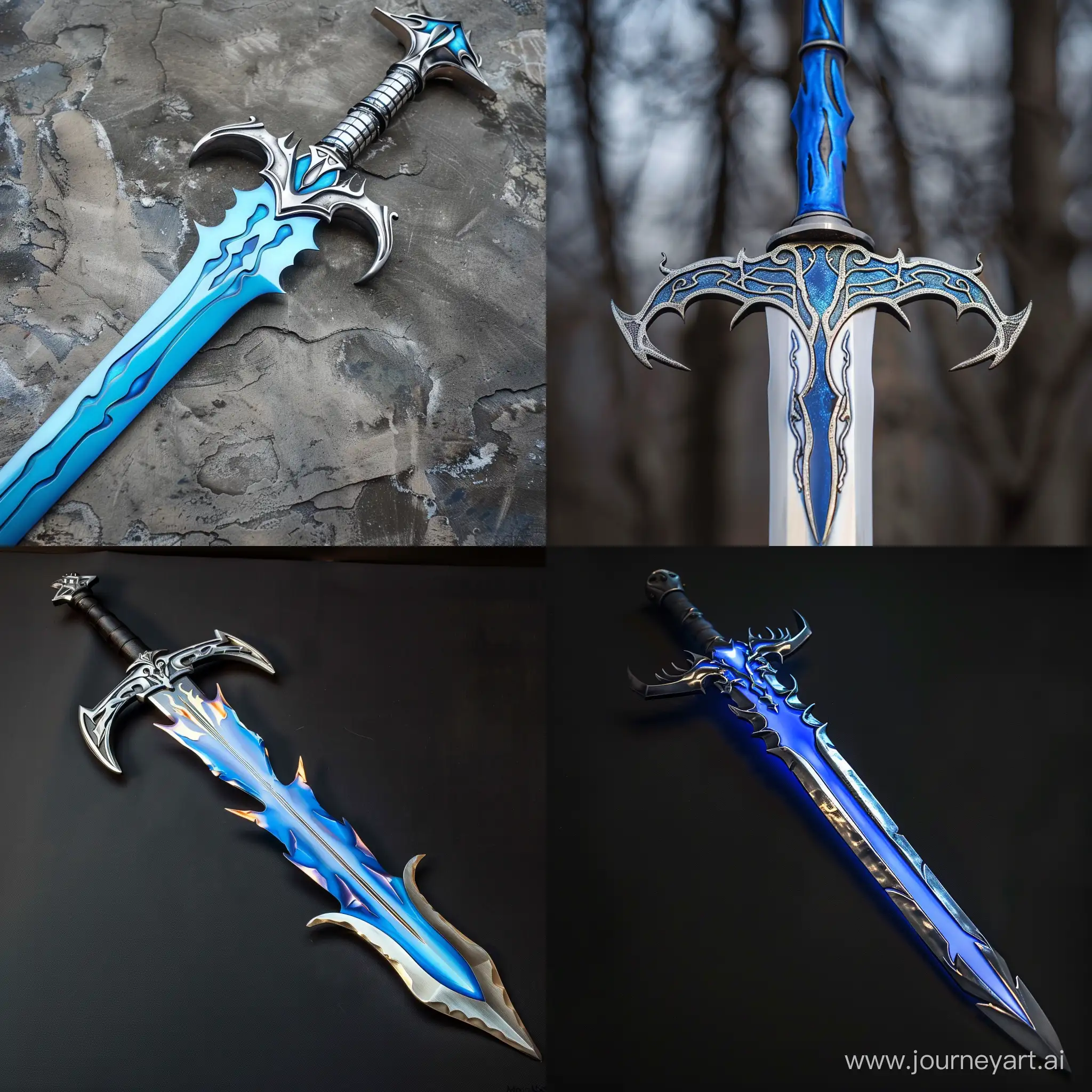 Mystical-Flamberge-Sword-with-Enchanting-Blue-Flames-Fantasy-Weapon-Art