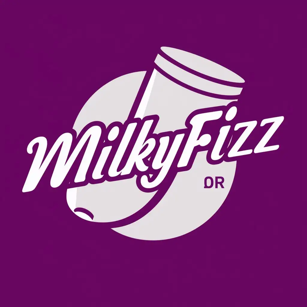 logo, a milk, with the text "MilkyFizz", typography, be used in Retail industry
