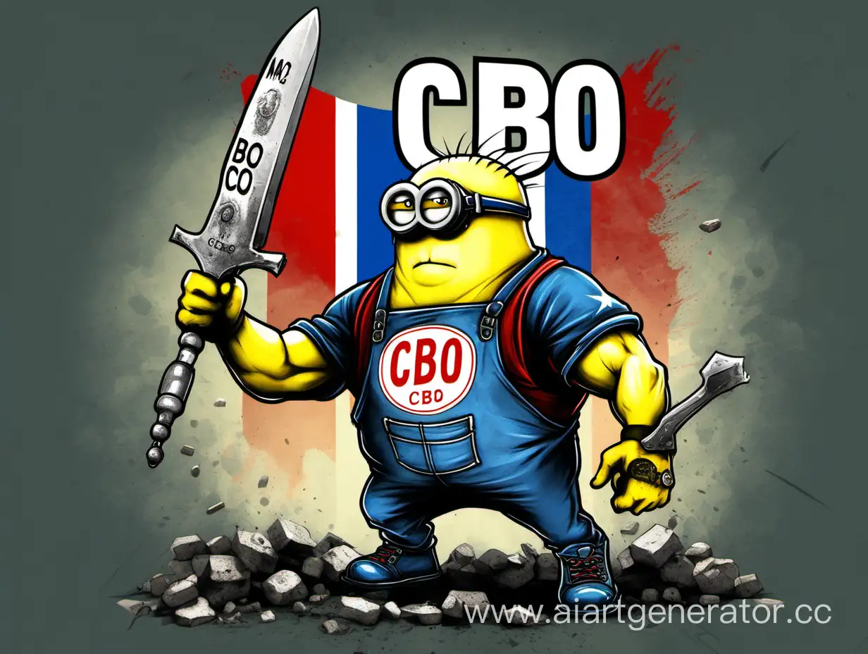 Strong-CBO-Minion-Defends-with-Russian-Flag-Against-Dirty-Pigs