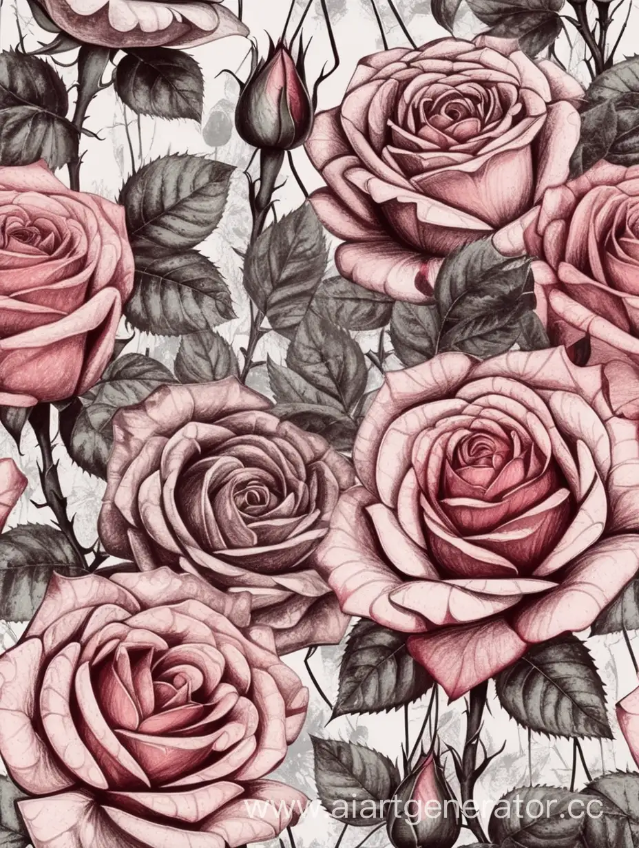 GrungeStyle-Roses-Abstract-and-Patterned-Floral-Art