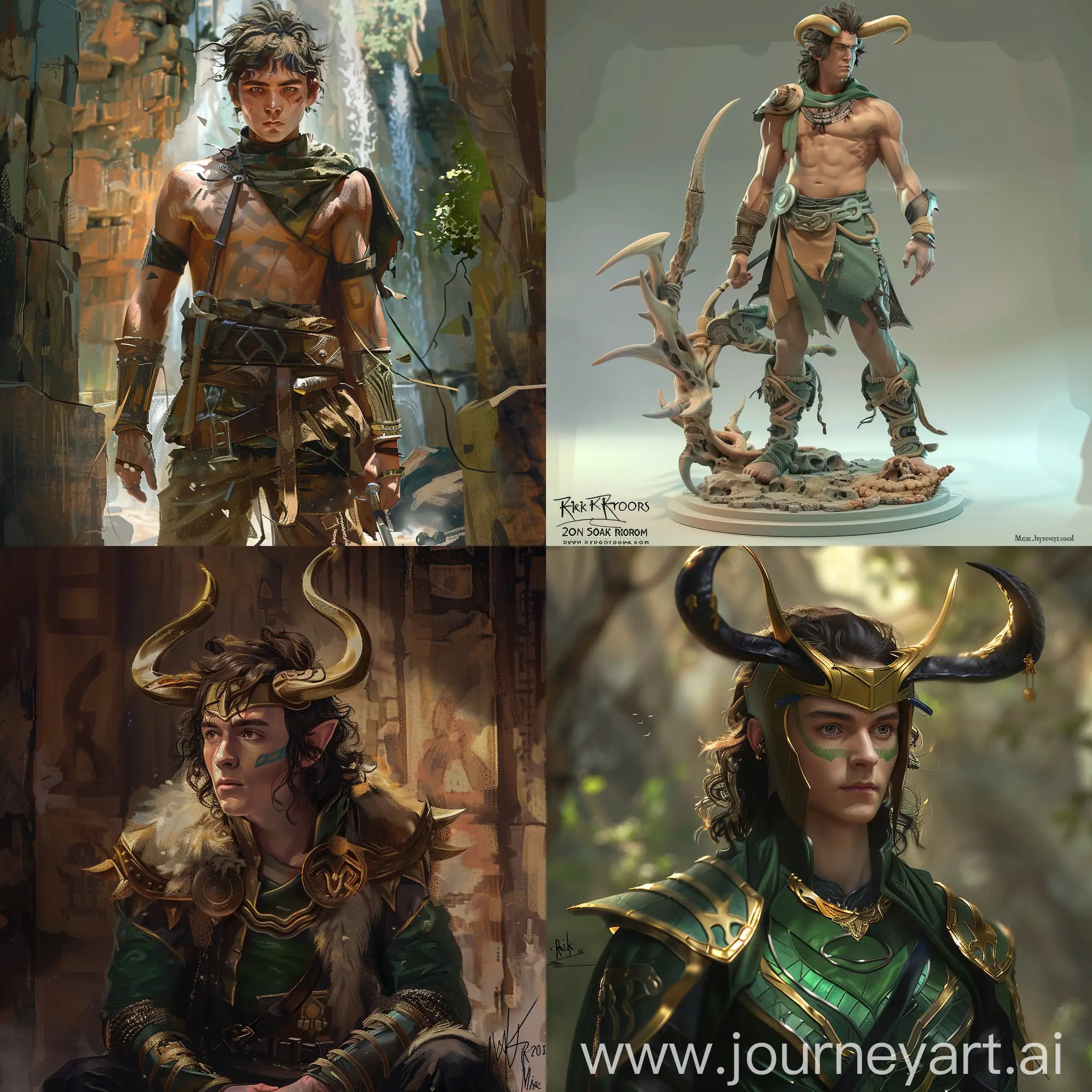 Extreme he realistic attention to detail concept art: Rick riordan character Son of Loki. Very detailed, 20k.