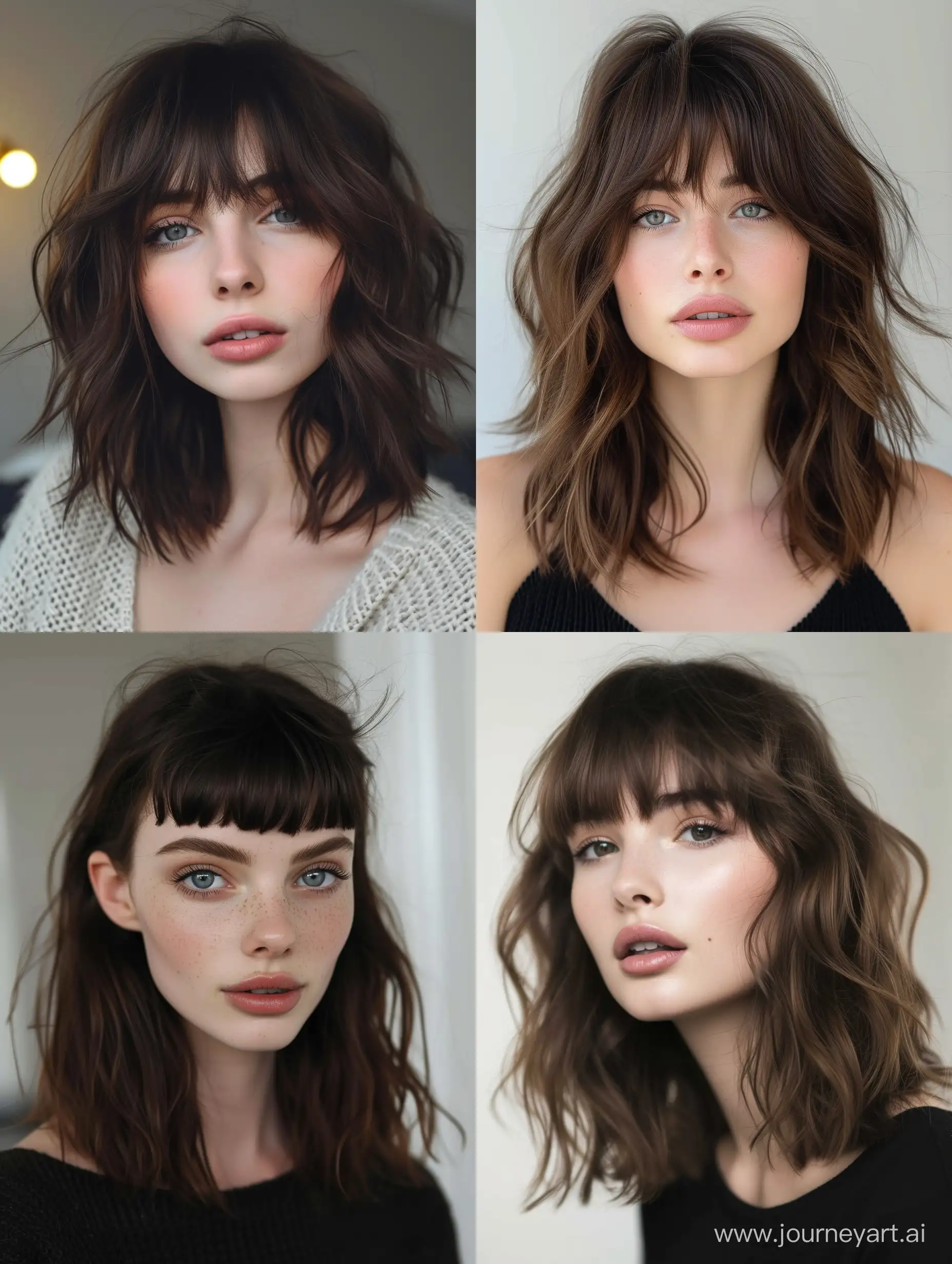 trendy hairstyles with bangs for round faces 2024