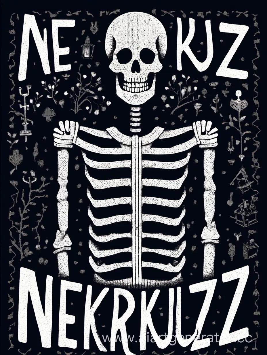 скелет в кофте с надписью NEKRUZ