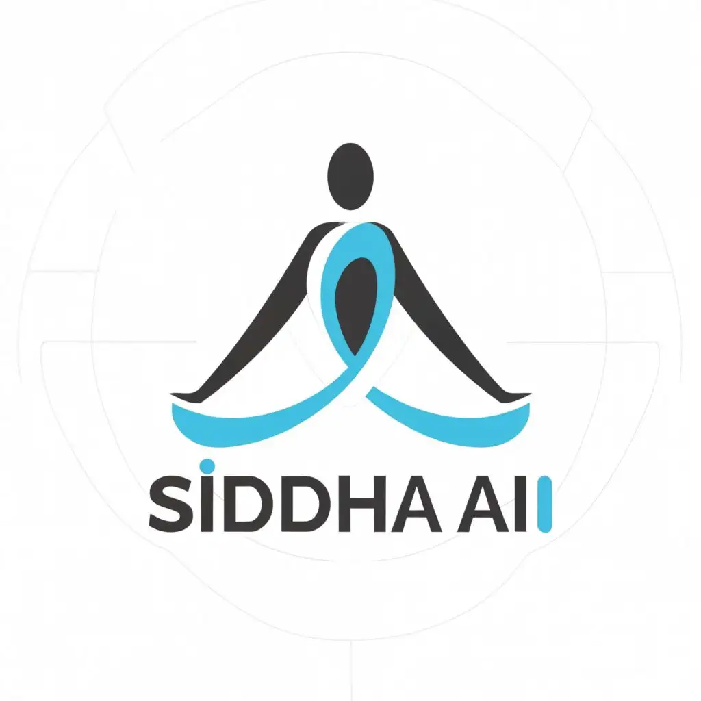 a logo design,with the text "Siddha Ai", main symbol:yoga,Moderate,be used in Technology industry,clear background