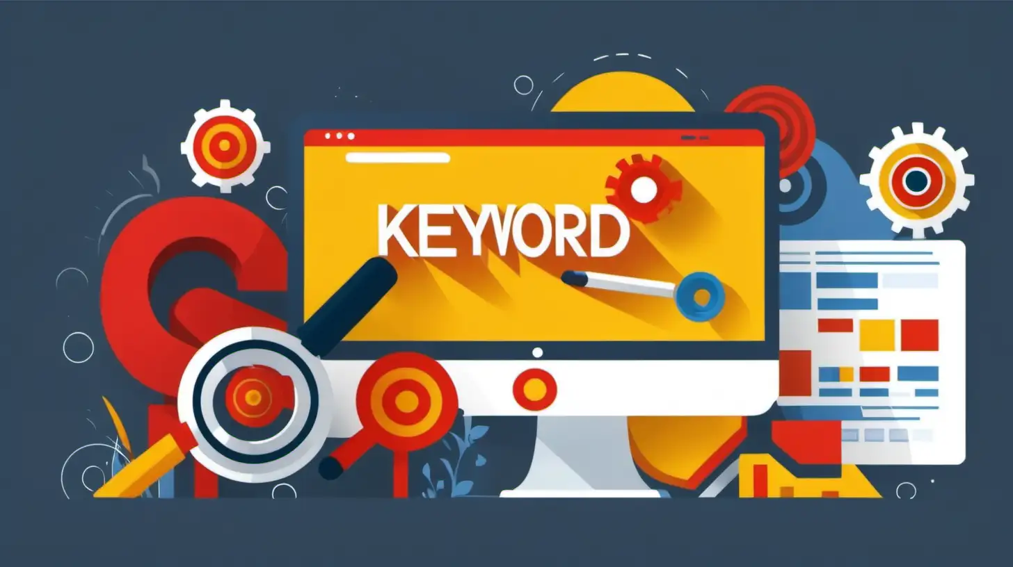 Guide Of Keyword in Marketing for Effective SEO Strategy for optimizing website performance

no writing and words should be included only perception based scenario focusing website

the background color should be red and yellow color