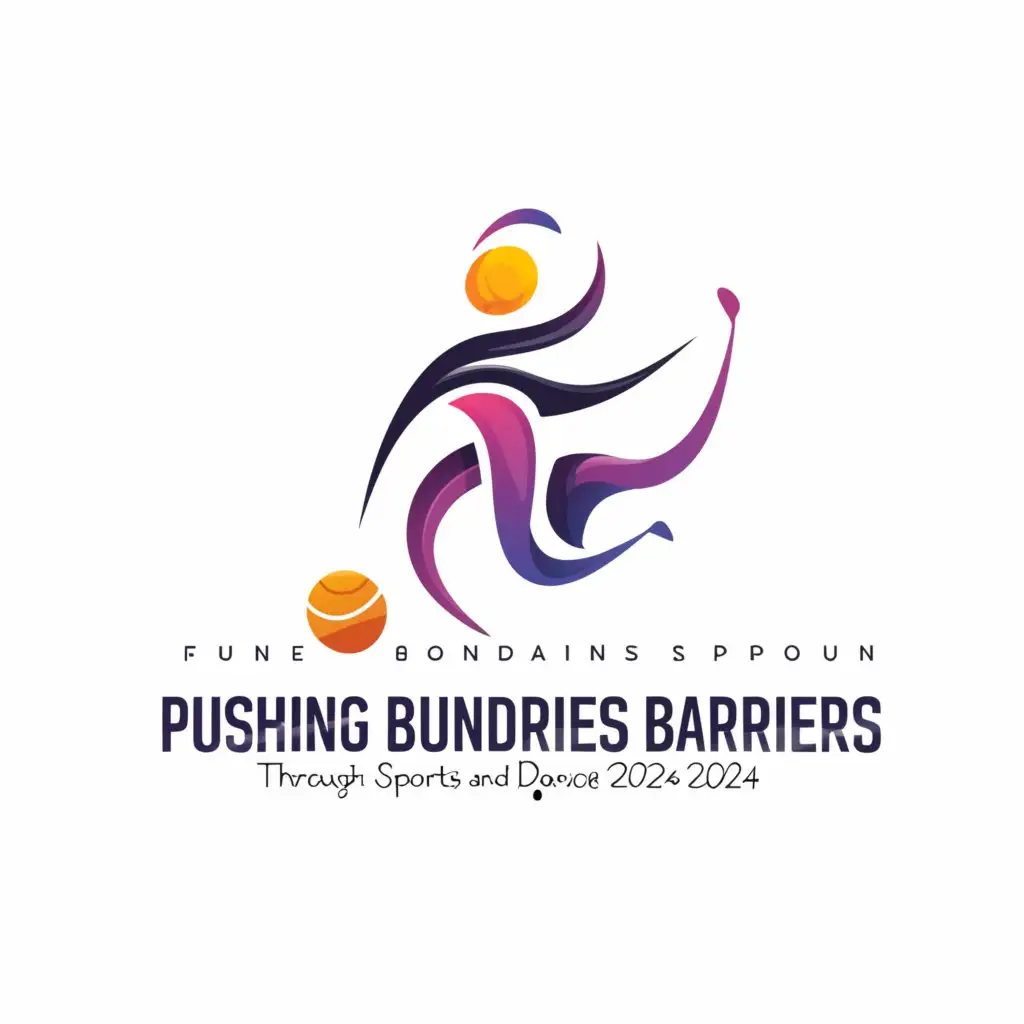 a logo design,with the text "Pushing Boundaries and Hitting Barriers Through Sports and Dance 2024", main symbol:Pushing Boundaries and Hitting Barriers Through Sports and Dance 2024,Minimalistic,clear background