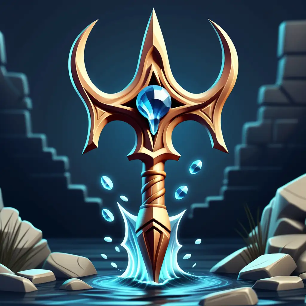 create scatter symbol for 2D slot game concept, use a trident from greek mythology  as a symbol  symbol must include text "SCATTER"