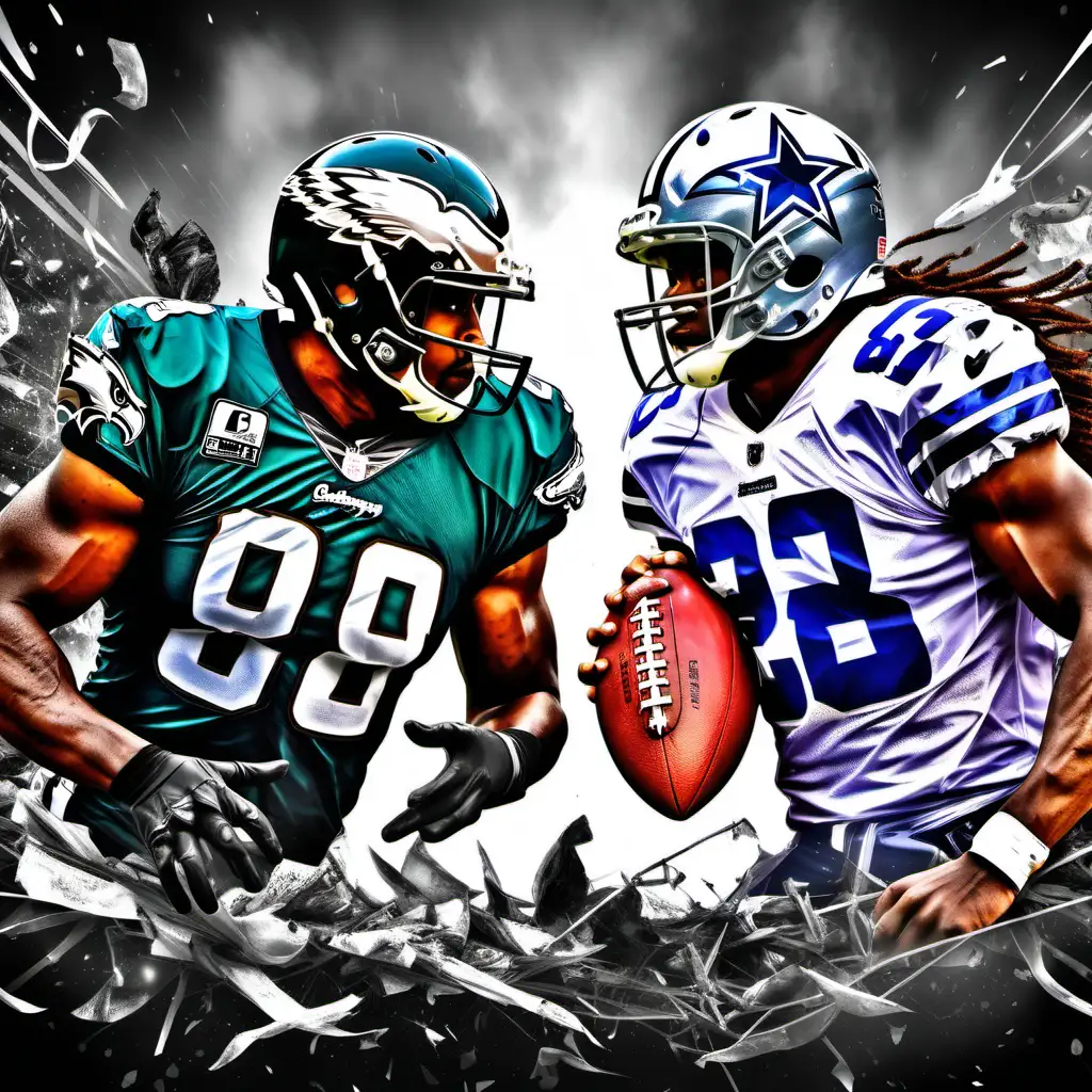 Intense Rivalry Clash Dallas Cowboys vs Eagles Football Showdown