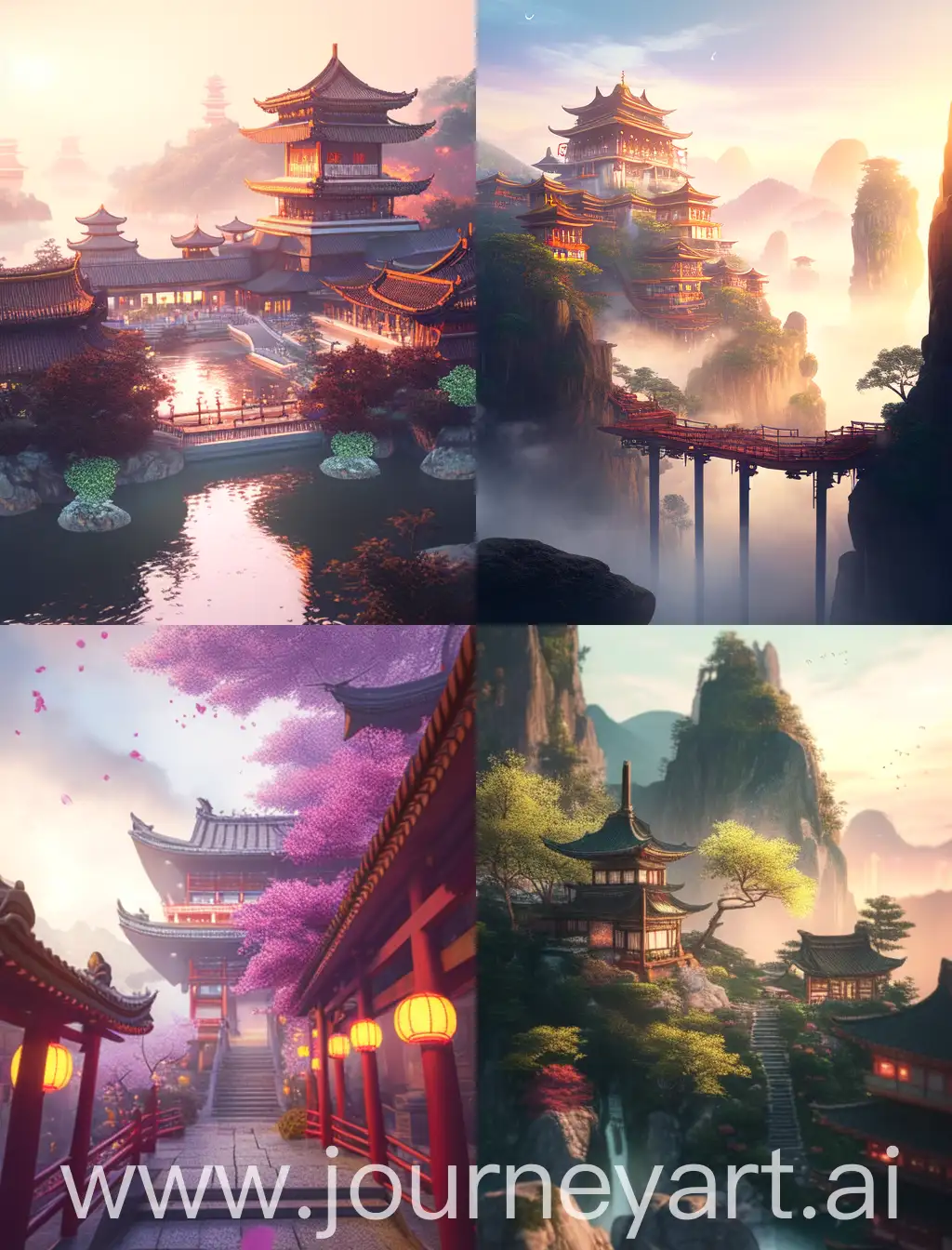 Create real life , 5 K , cinematic , realistic Photo about Tian Chinese heaven paradise kingdom
