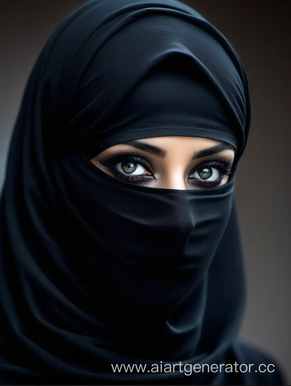 Mysterious-Beauty-in-Elegant-Black-Niqab-Enchanting-Gaze-and-Graceful-Presence