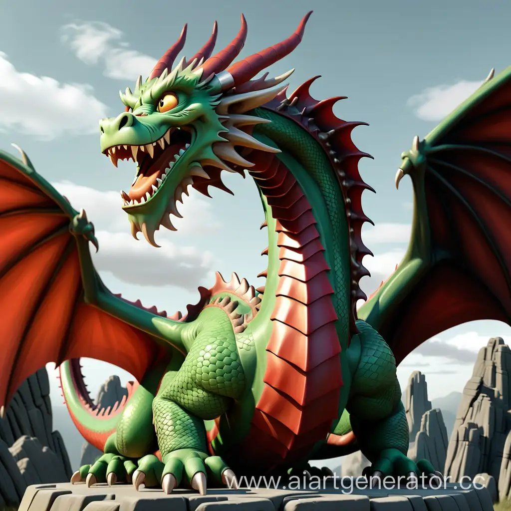 Majestic-Dragon-Raising-Its-Head-in-Enchanting-Display